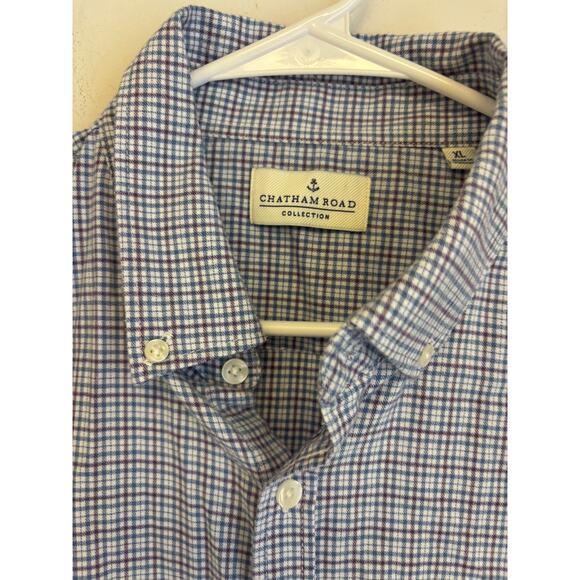 Chatham Road Men's Blue Checkered Shirt Size XL - Picture 2 of 5